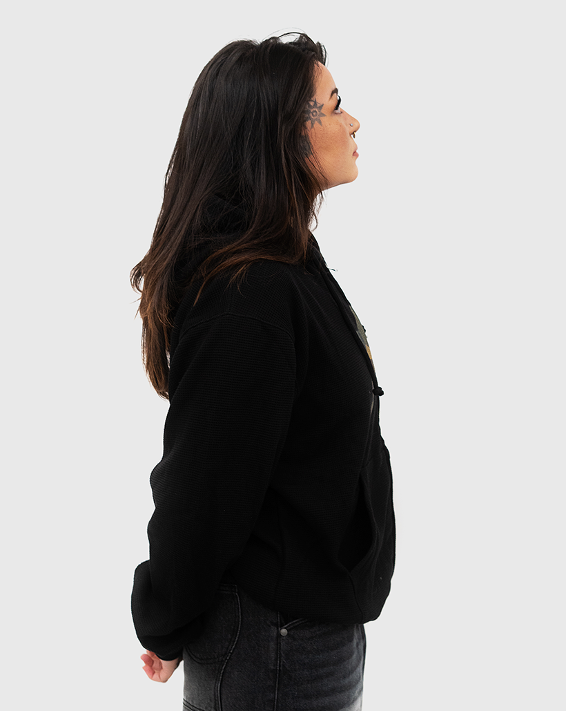 Carpet C Star Thermal Zip Up Hoodie - Black | Trainers SB | Free