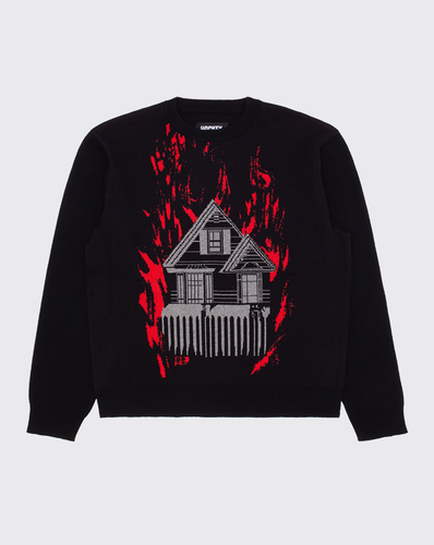 Hockey Up in Flame Sweater - Black