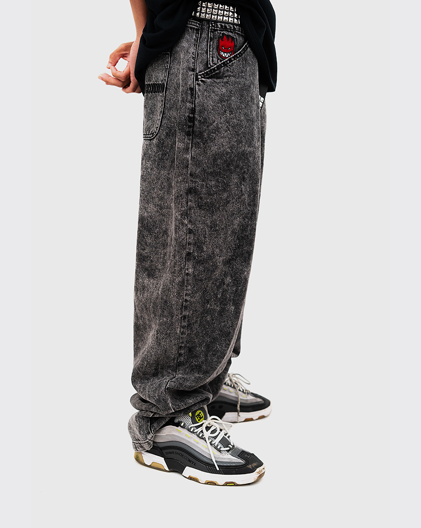 Spitfire Bighead Fill Denim Jeans Black Stone Wash Trainers SB Free Shipping Trainers Skateboarding