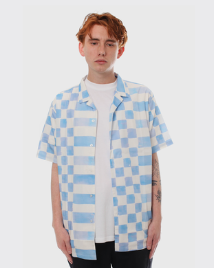 Huffer Checkers Party Shirt - Blue - Sale