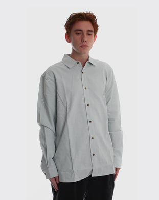 Huffer Oxford LS Shirt - Emerald/White - Sale