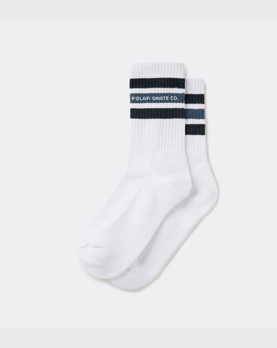 Polar Fat Stripe Sock - White/Blue