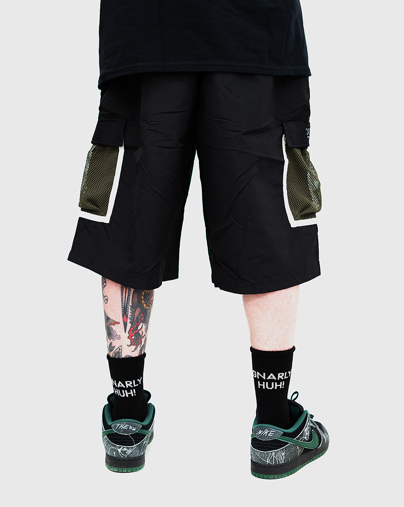 Bronze 56k Mesh Cargo Shorts - Black