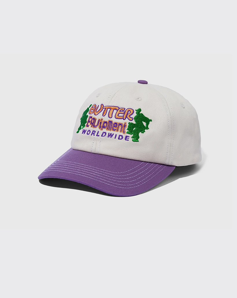 Butter Goods Breaker 6 Panel Hat - Natural/Grape