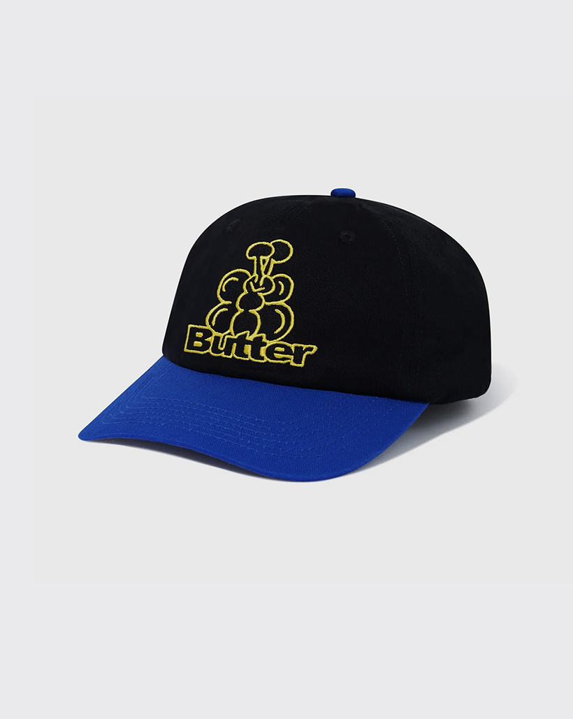 Butter Goods Bugs 6 Panel Hat - Black/Royal