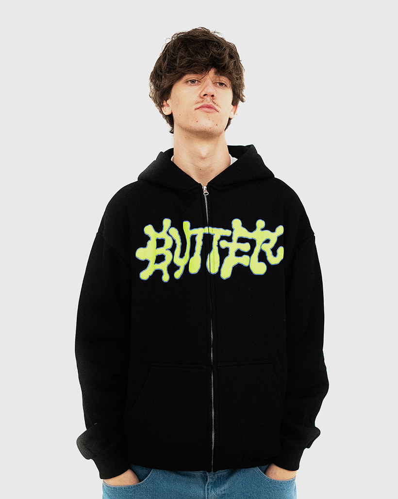 Butter Goods Ink Zip Thru Hood - Black