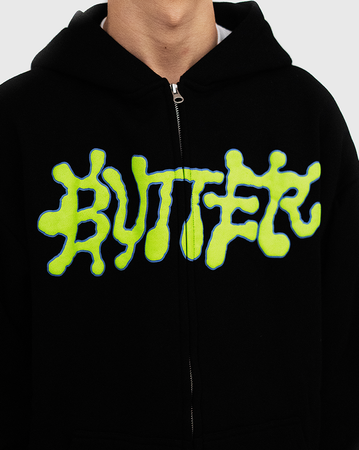 Butter Goods Ink Zip Thru Hood - Black