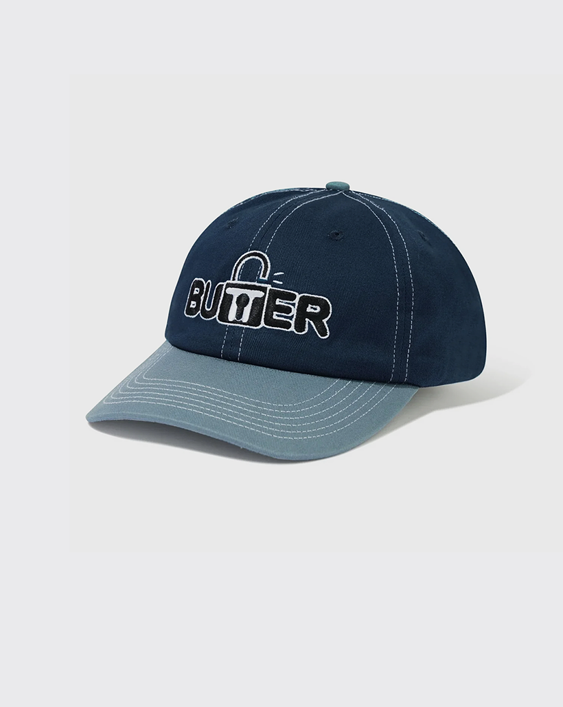 Butter Goods Lock 6 Panel Hat - Navy/Ocean