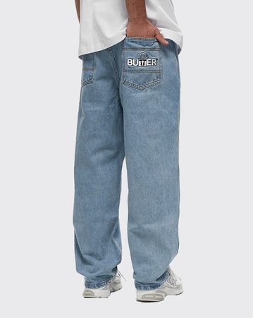 Butter Goods Lock Baggy Denim Jeans - Light Indigo