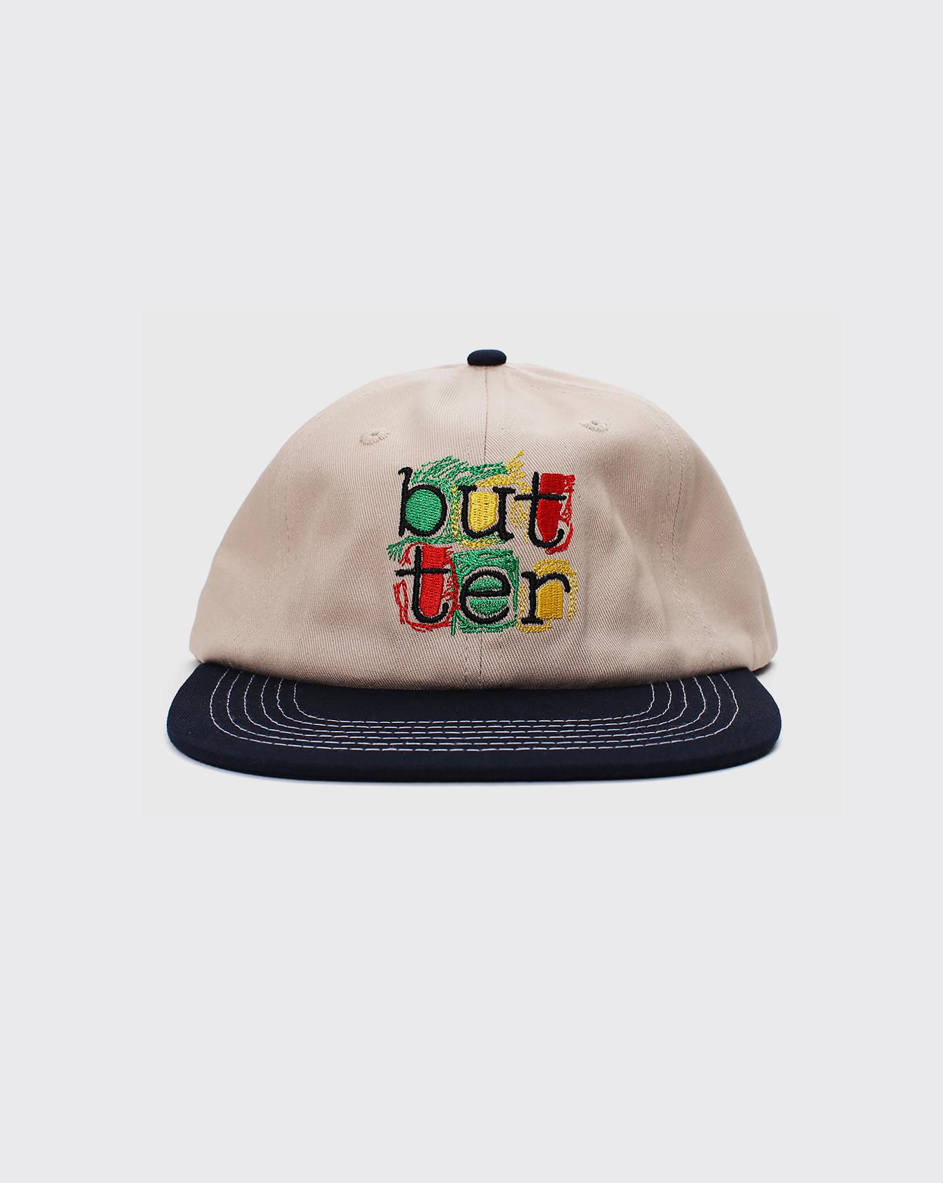 Butter Goods Scribble 6 Panel Hat - Cream/Navy