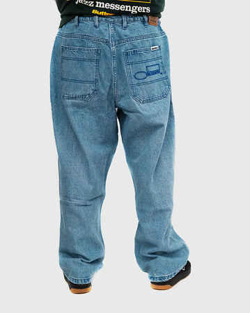 Butter Goods x Blue Note Pleated Denim Jeans- Washed Indigo