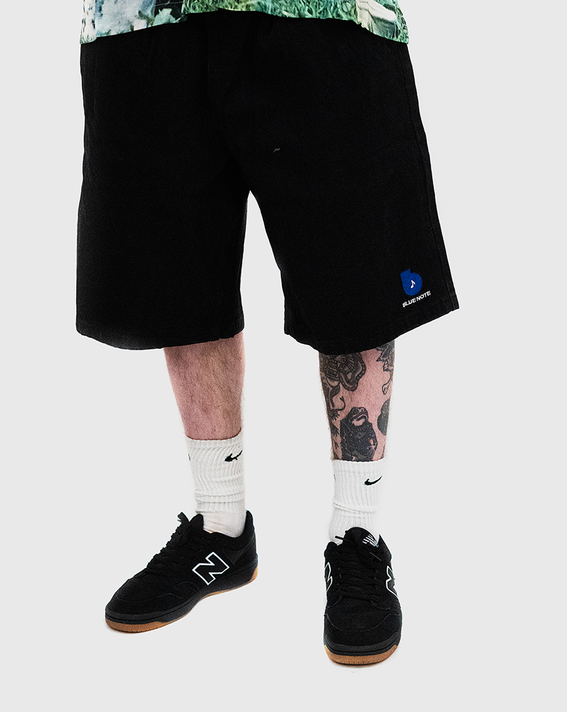 Butter Goods x Blue Note Pleated Denim Shorts- Washed Black