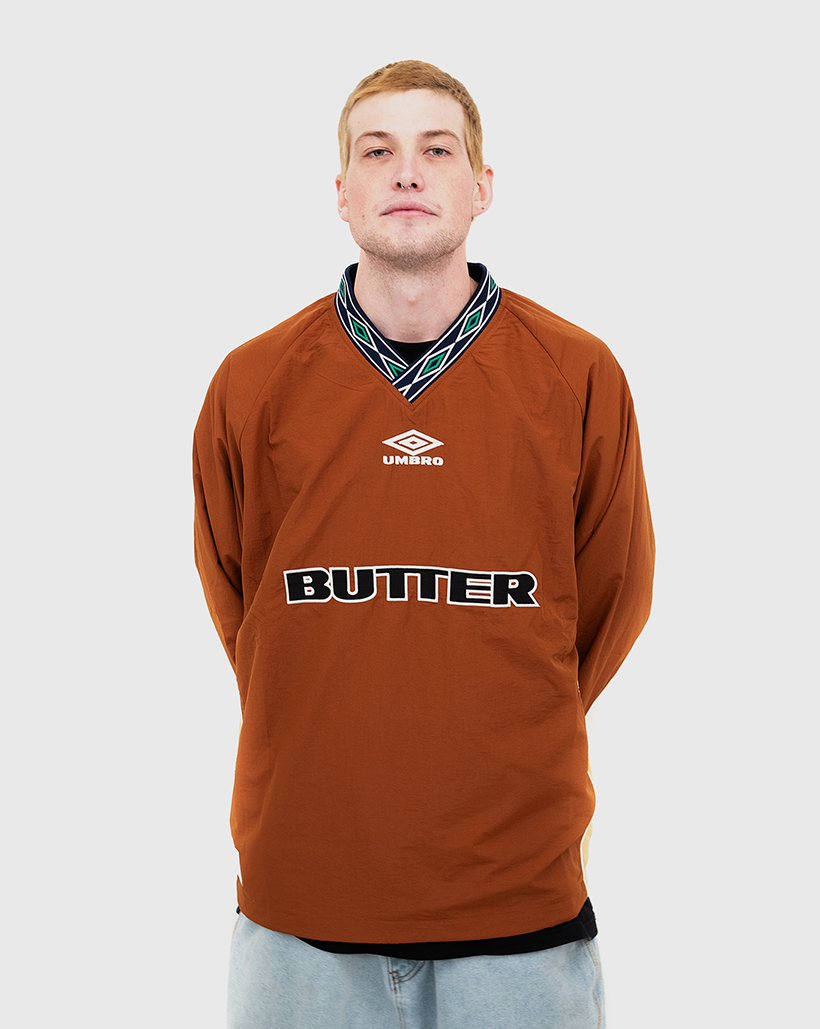 Butter Goods x Umbro Training Pullover - Chocolate/Tan