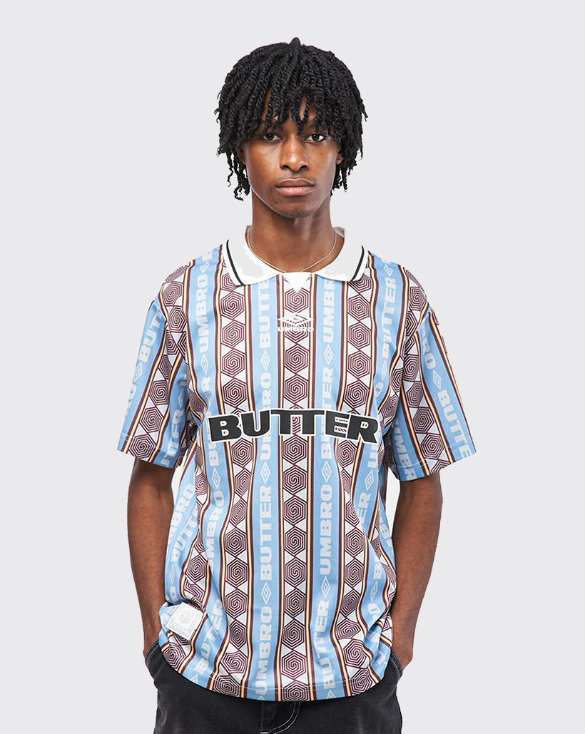 Butter Goods x Umbro Vert Jersey - Sky/Brown