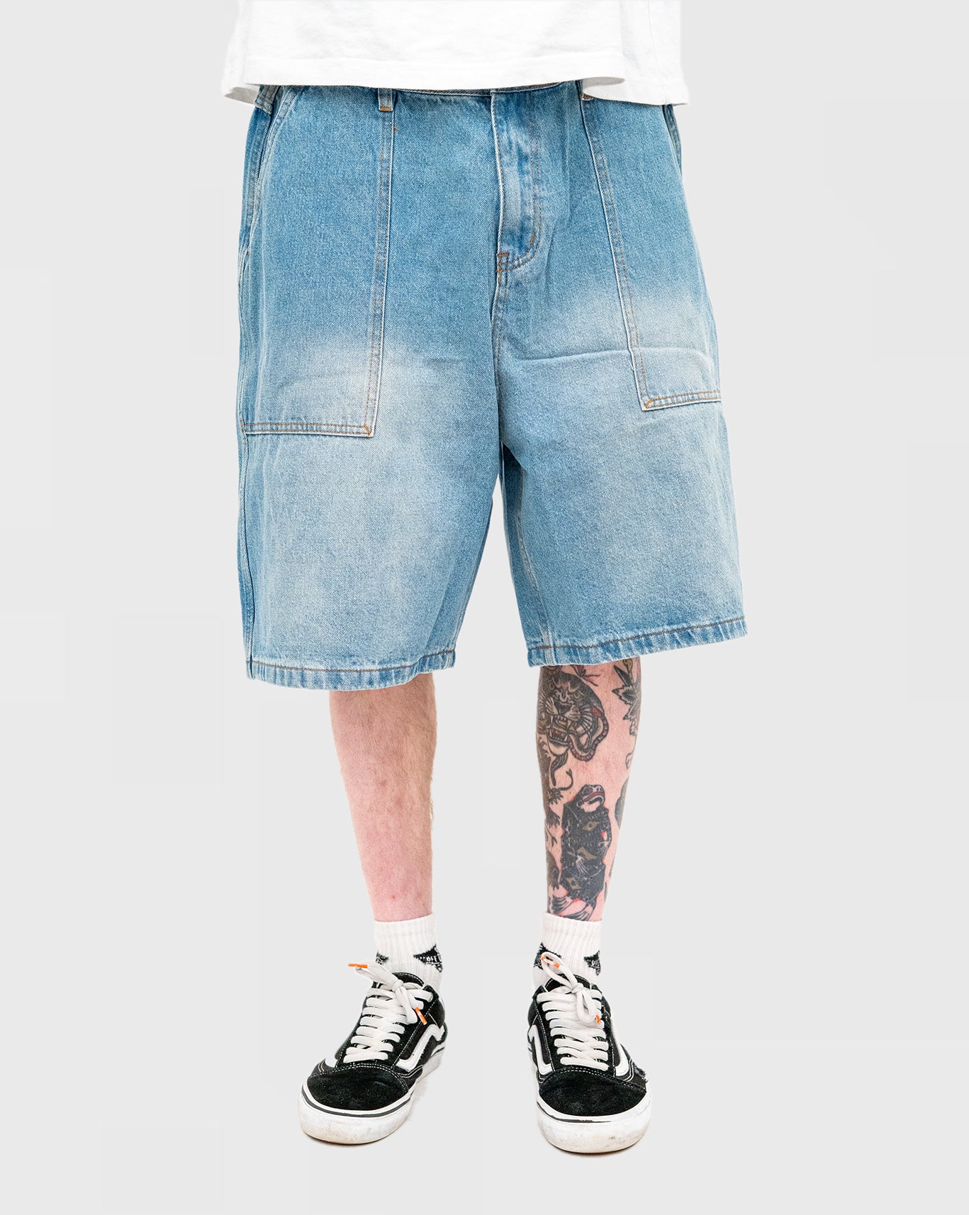 Butter Goods Patch Pocket Denim Shorts - Faded Light Blue
