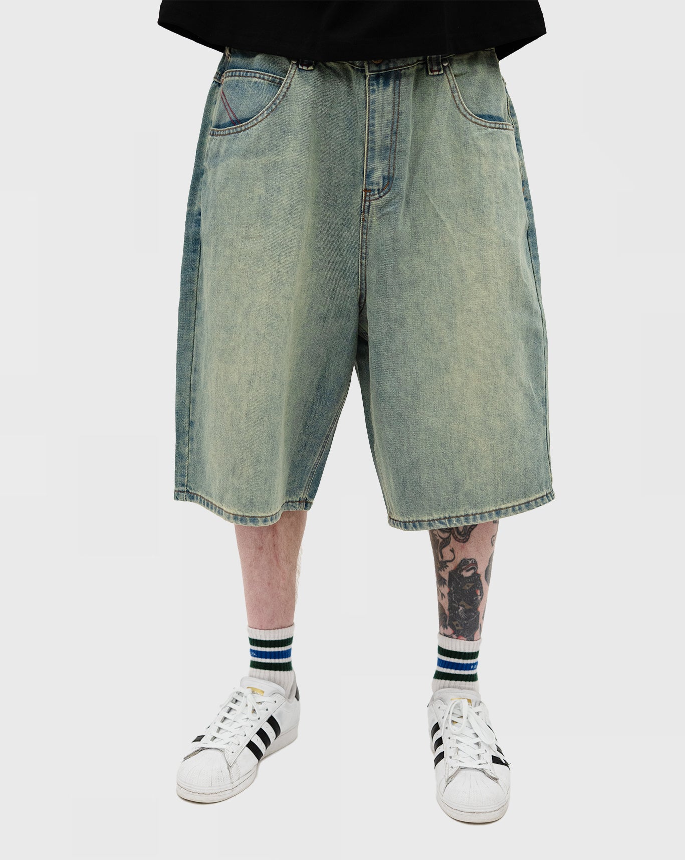 Cash Only Stars Denim Shorts - Sun Fade