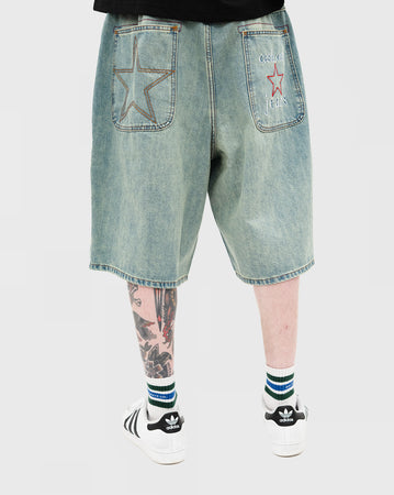 Cash Only Stars Denim Shorts - Sun Fade