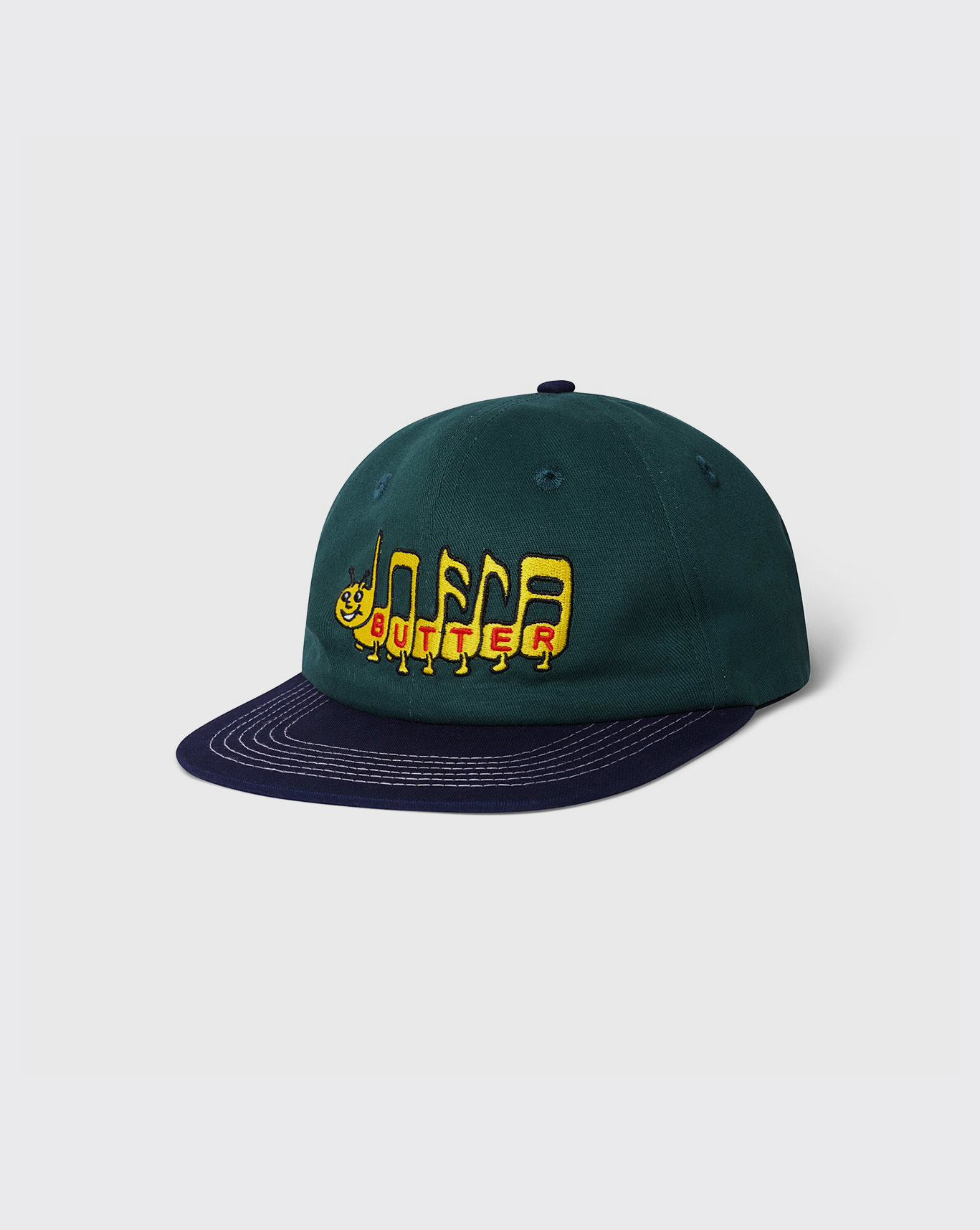 Butter Goods Caterpillar 6 Panel Hat - Forest/Navy