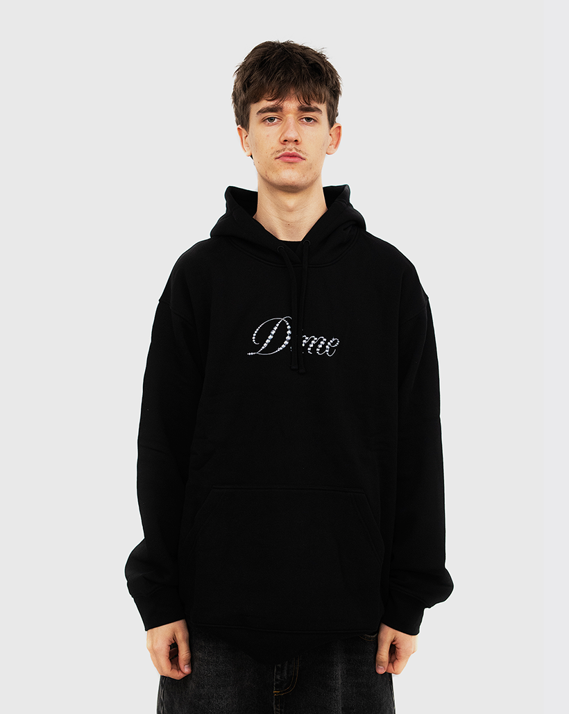 Dime Icy Cursive Hoodie - Black