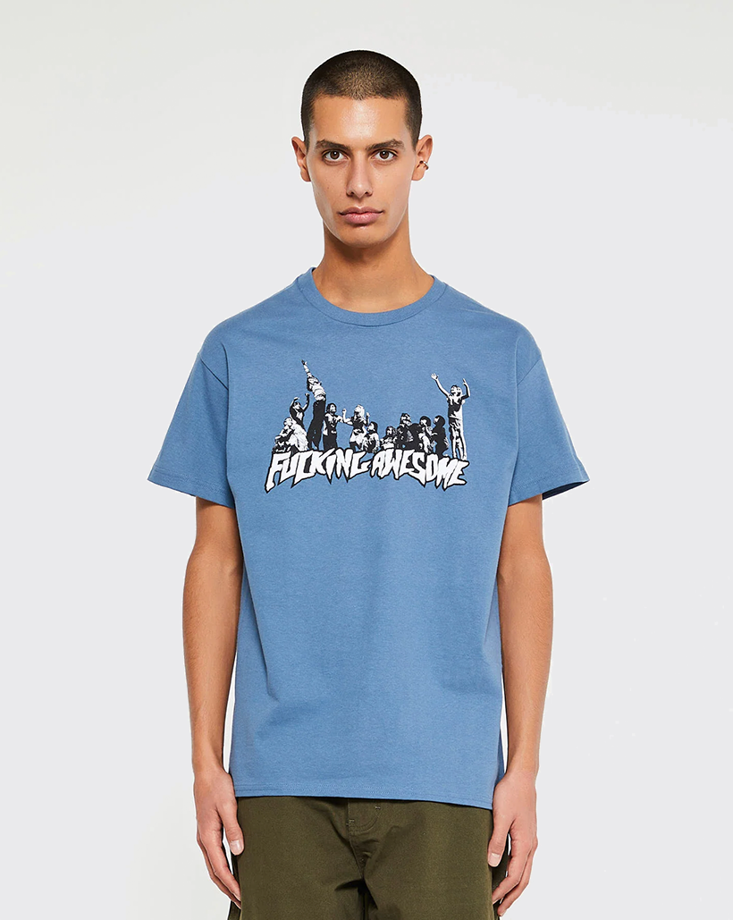 Fucking Awesome Hug the Earth Shirt - Light Blue