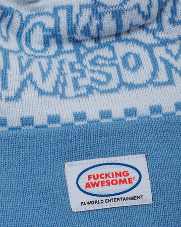 Fucking Awesome PBS Ball Beanie - White/Light Blue