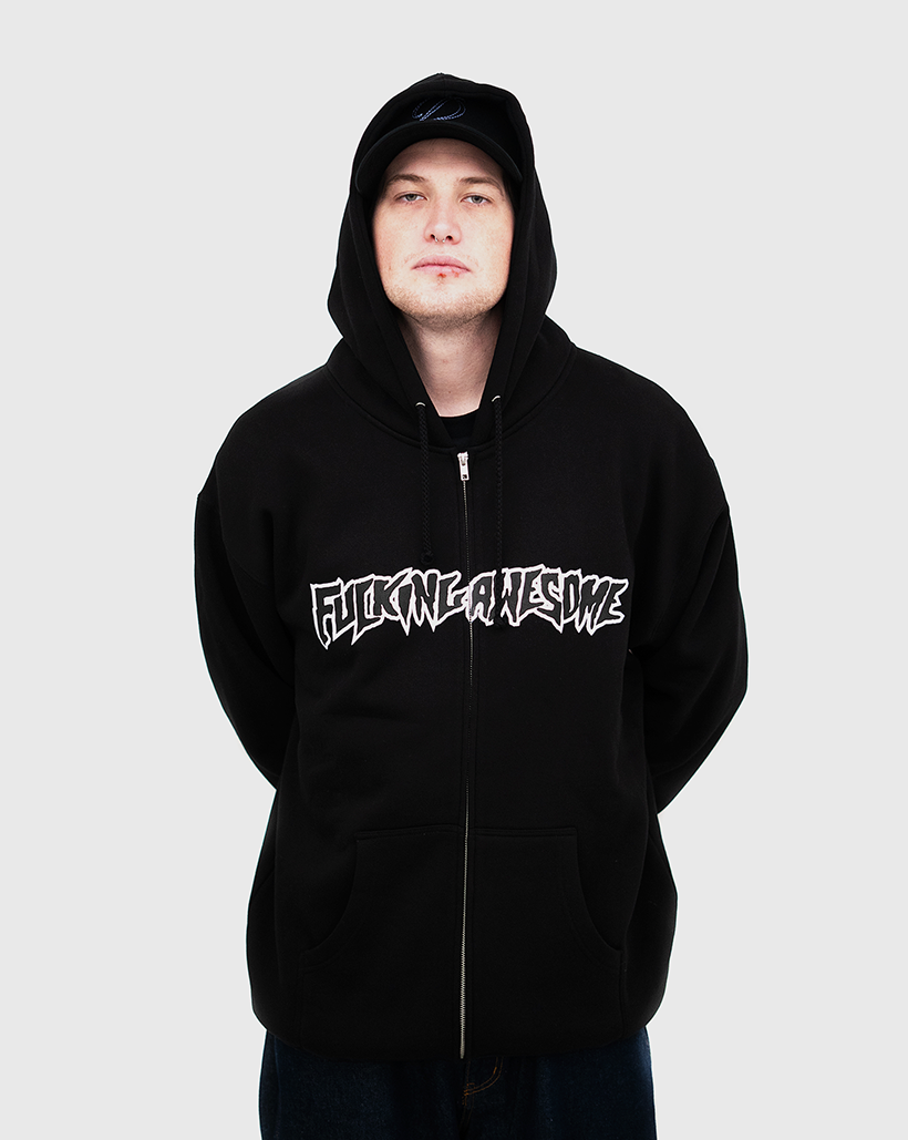 Fucking Awesome Stamp Logo Zip Up Hoodie - Black