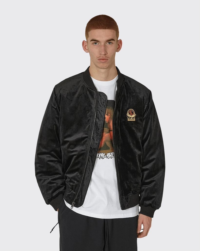 Fucking Awesome Velour Bomber Jacket - Black