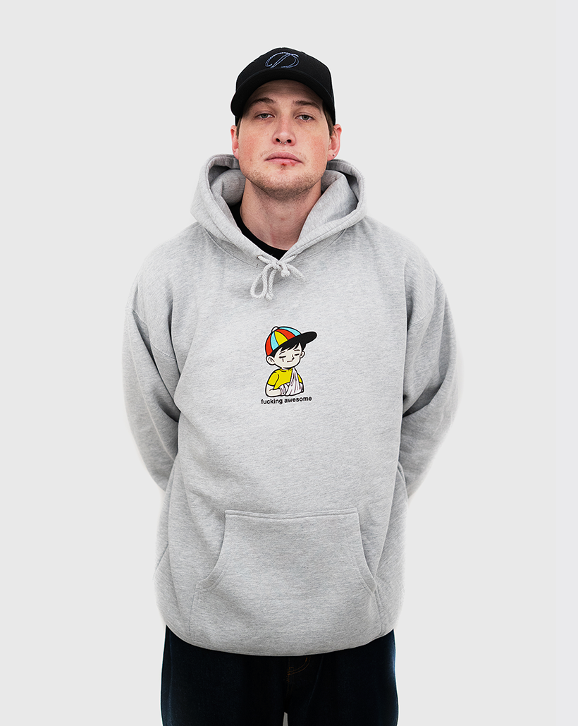 Fucking Awesome Wanto Kid Hoodie - Heather Grey