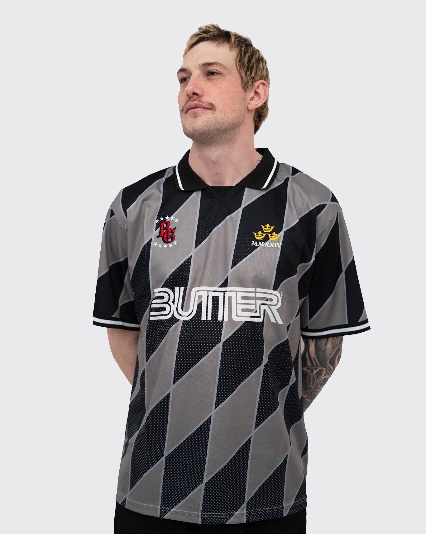 Butter Goods Football Jersey - Grey/Black