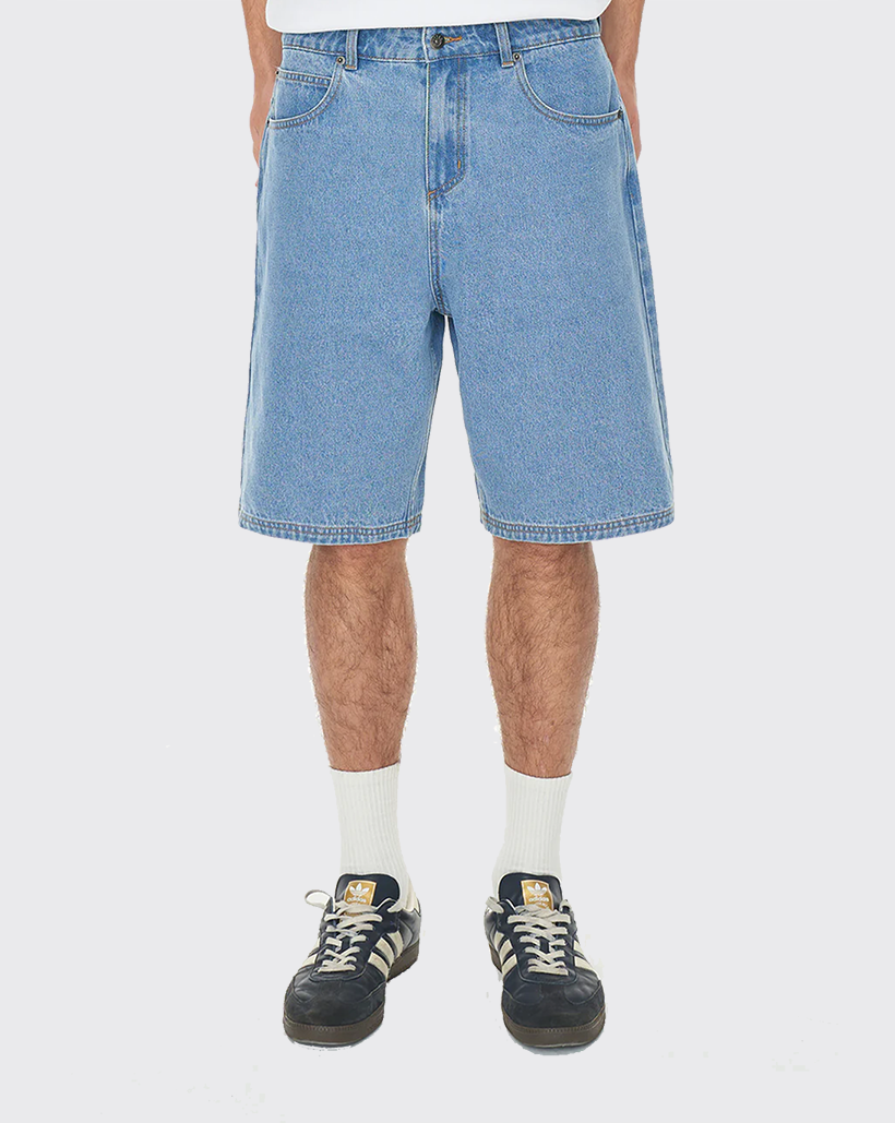 Huffer Denim Box Short - Mid Wash