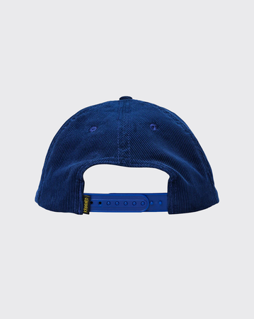 Krooked Script Snapback Hat - Blue/Yellow