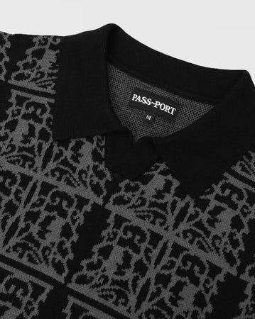 Passport Fretworks Knit Polo - Black
