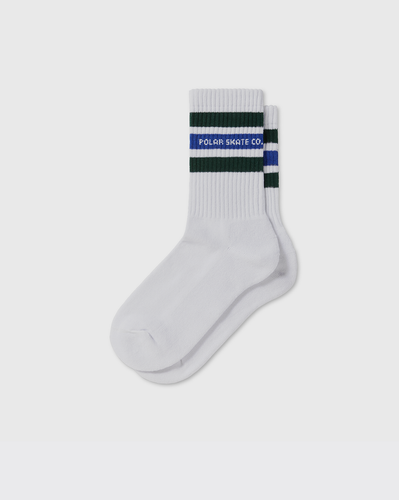 Polar Fat Stripe Sock - White/Green/Blue