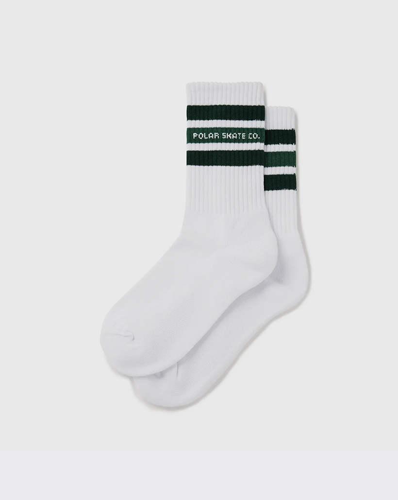 Polar Fat Stripe Sock - White/Green