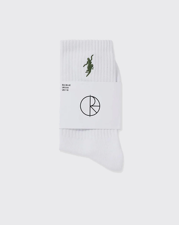 Polar No Comply Sock - White/Army Green