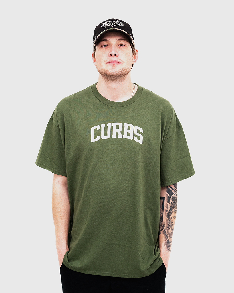 Real Curbs Shirt - Military Green/White