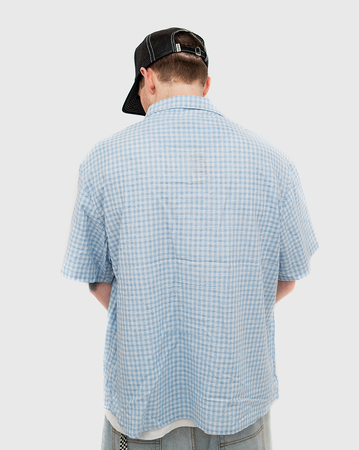 S-Double Card Check Shirt - Blue