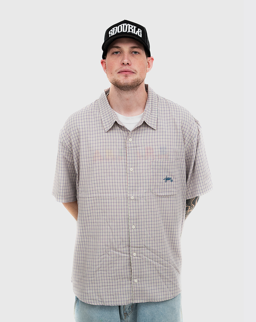 S-Double Card Check Shirt - Pink