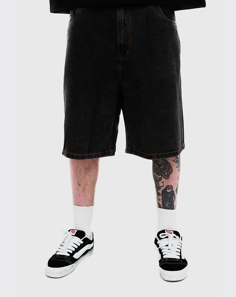 S-Double Standard Denim Short - Washed Black