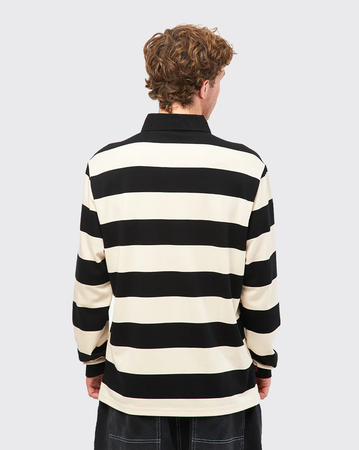 Spitfire Bighead Rugby Long Sleeve Shirt - Off White/Black