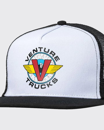 Venture Bloodshot Snapback Hat - Black/White