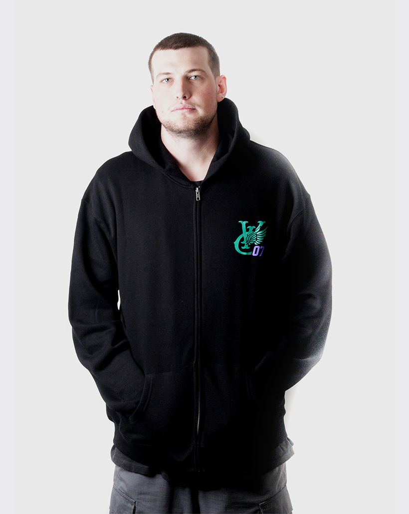 Vic Wing 7 Zip Hood - Black