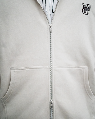 Vic Wing Heavyweight Double Zip Hood - Bone