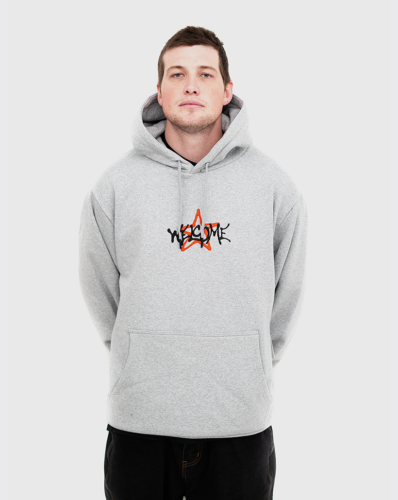 Welcome Sirius Pigment Dyed Hoodie - Heather Grey