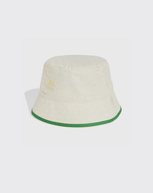 Adidas Trefoil Monogram Jacquard Bucket Hat - Cream/White