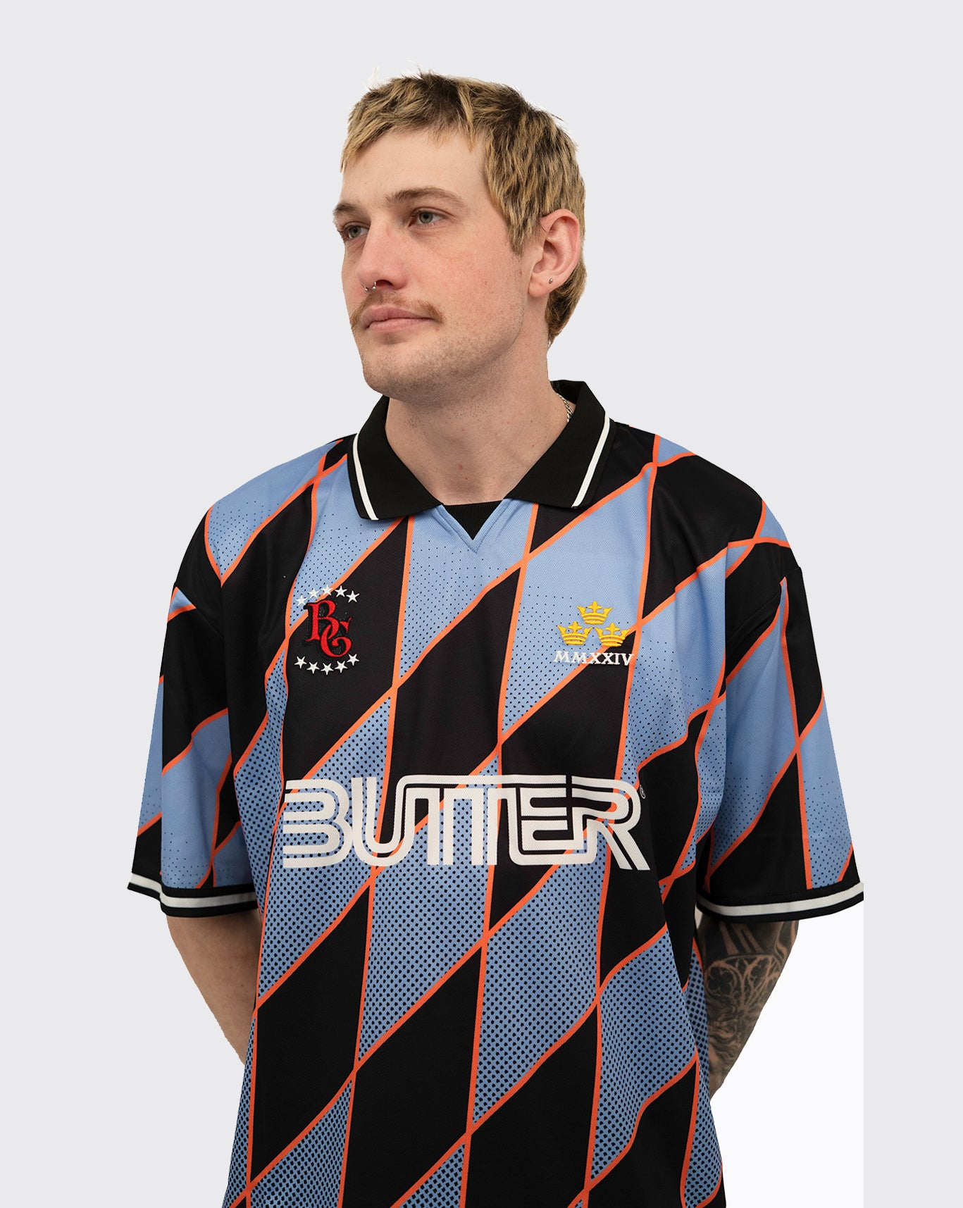 Butter Goods Football Jersey - Blue/Black