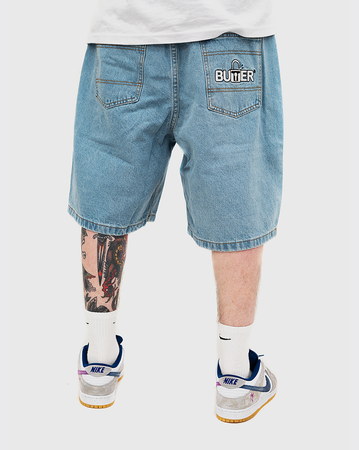 Butter Goods Lock Denim Shorts - Light Indigo