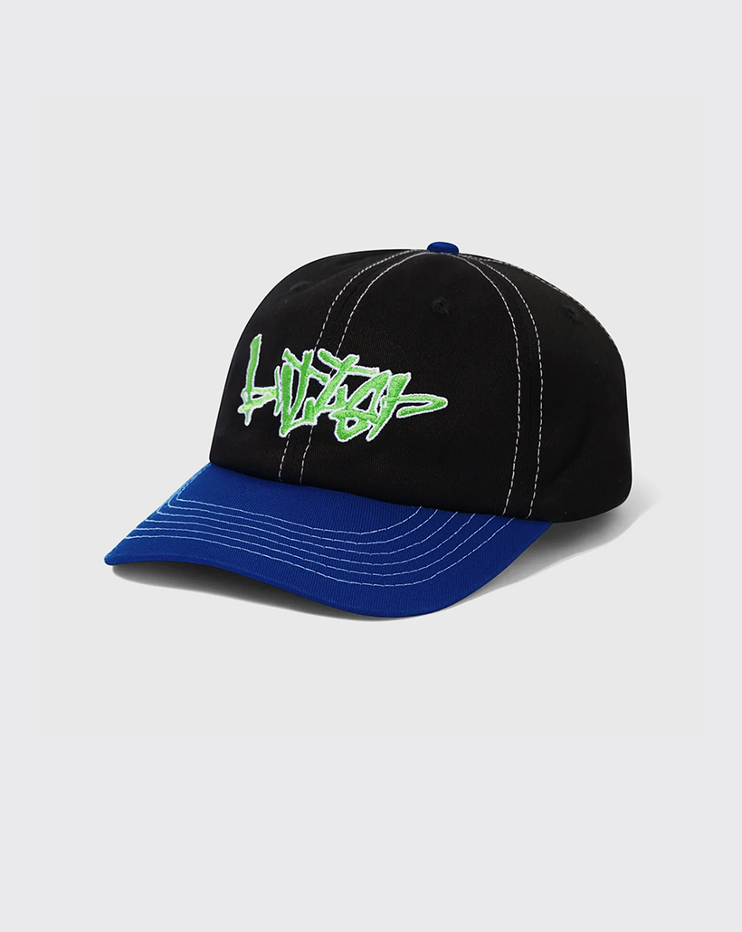 Butter Goods Scratch 6 Panel Hat - Black/Royal Blue