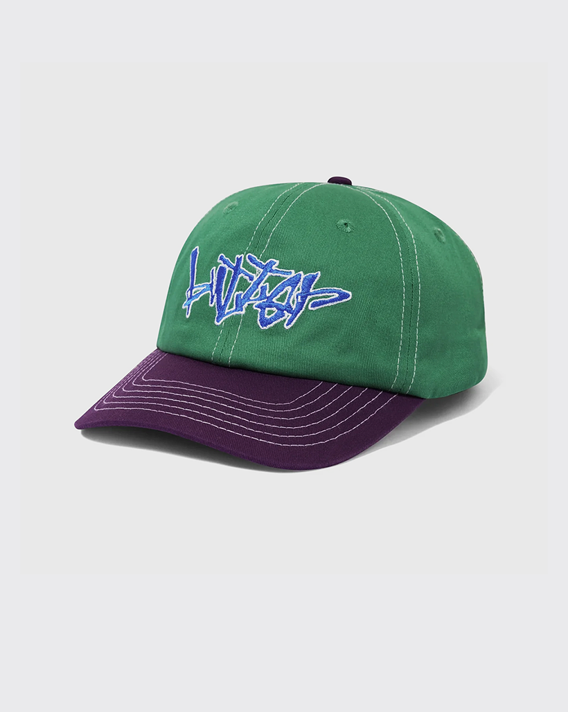 Butter Goods Scratch 6 Panel Hat - Forest/Purple