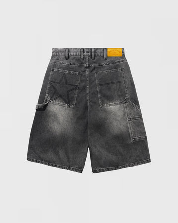 Cash Only Point Denim Shorts - Work Grey